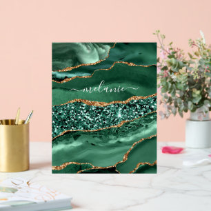 Smaragdgrünes Gold Dein Name Glitter-Acrylschild Acrylschild