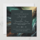 Smaragdgrünes Gold Einladung (Vorderseite)