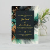 Smaragdgrünes Gold Folieneinladung (Stehend vorne)