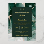 Smaragdgrünes Gold Folieneinladung (Vorderseite)