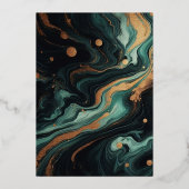 Smaragdgrünes Gold Folieneinladung (Rückseite)