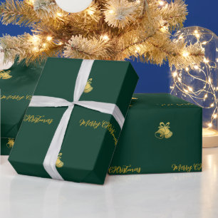 Smaragdgrünes Gold Frohe Weihnachten Geschenkpapie Geschenkpapier
