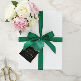 Smaragdgrünes Gold-Glitter-Wasserfarbmarmor Geschenkanhänger