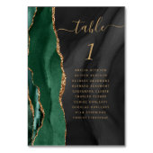 Smaragdgrünes Goldachat Dunkle Hochzeit Tischnummer (Rückseite)
