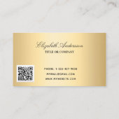 Smaragdgrünes Goldleopard-Foto QR-Code Visitenkarte (Rückseite)