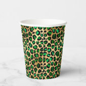 Smaragdgrünes Goldleopard-Party Pappbecher (Rechts)