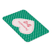 Smaragdgrünes Herz mit Namen Magnet (Rechte Seite)