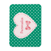 Smaragdgrünes Herz mit Namen Magnet (Vertikal)