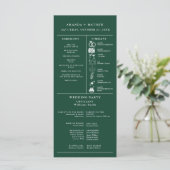 Smaragdgrünes Hochzeitsinfografik-Programm (Stehend Vorderseite)