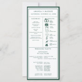 Smaragdgrünes Hochzeitsinfografik-Programm (Vorderseite)