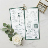 Smaragdgrünes Hochzeitsinfografik-Programm