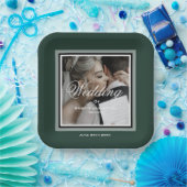 Smaragdgrünes, individualisierbares Hochzeitssembl Pappteller (Party)