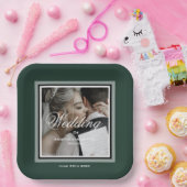 Smaragdgrünes, individualisierbares Hochzeitssembl Pappteller (Party)