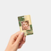 Smaragdgrünes Leopard Gold Foto Schönheit Ausweis (Handheld)