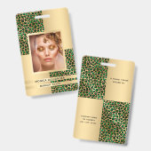 Smaragdgrünes Leopard Gold Foto Schönheit Ausweis (Front & Back)