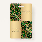 Smaragdgrünes Leopard Gold Foto Schönheit Ausweis (Rückseite)
