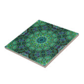 Smaragdgrünes Mandala-Design Fliese (Seite)