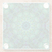 Smaragdgrünes Mandala-Design Glasuntersetzer (Rückseite)