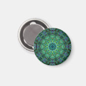 Smaragdgrünes Mandala-Design Magnet (Vorderseite/Rückseite)