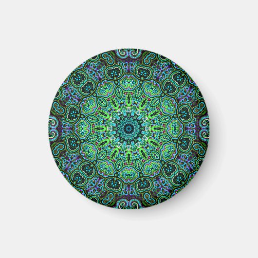 Smaragdgrünes Mandala-Design Magnet (Vorne)