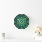 Smaragdgrünes Mandala-Design Runde Wanduhr (Zuhause)