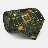 Smaragdgrünes Motherboard-Design Krawatte (Gerollt)