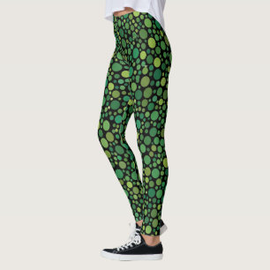 Smaragdgrünes Polka-Punkt-Nahtloses Muster auf Sch Leggings
