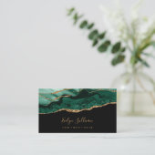 Smaragdgrünes Spiel auf schwarzer Visitenkarte (Stehend Vorderseite)