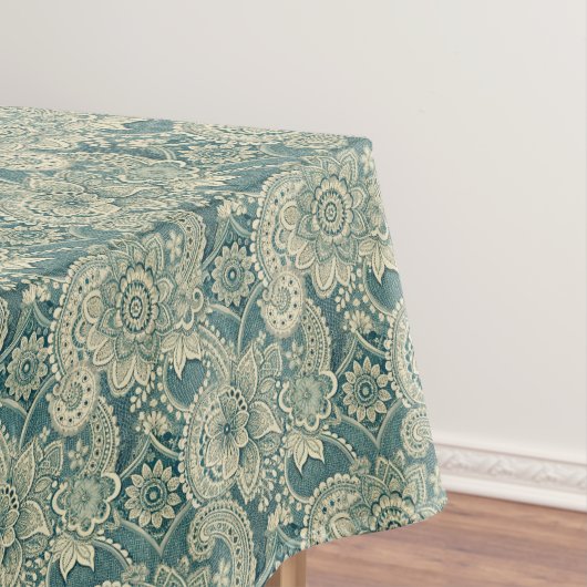Smaragdgrünes Spitzenmedaillon Tischdecke (Beispiel)