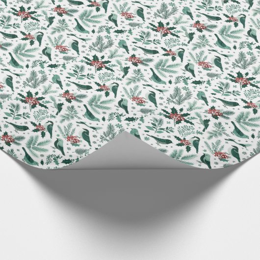 Smaragdgrünes Vogelschutzpapier Geschenkpapier (Ecke)