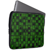 Smaragdgrünes Webkorbmuster Textur Laptopschutzhülle (Vorne Rechts)