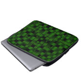 Smaragdgrünes Webkorbmuster Textur Laptopschutzhülle (Vorne Knopf)