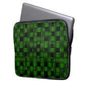 Smaragdgrünes Webkorbmuster Textur Laptopschutzhülle (Vorderseite Links)