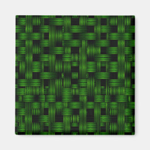 Smaragdgrünes Webkorbmuster Textur Magnet