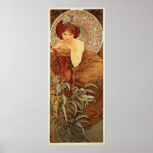 Smaragdillustration durch Alphonse Mucha Poster