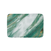 Smaragdjade-grünes Goldbetonter gemalter Marmor Badematte (Vorderseite)