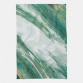 Smaragdjade-grünes Goldbetonter gemalter Marmor Geschirrtuch (Vertikal)