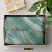 Smaragdjade-grünes Goldbetonter gemalter Marmor Seidenpapier (Geschenk)