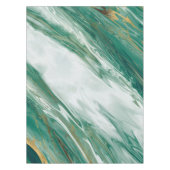 Smaragdjade-grünes Goldbetonter gemalter Marmor Tischdecke (Vorderseite)