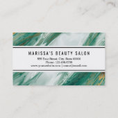 Smaragdjade-grünes Goldbetonter gemalter Marmor Visitenkarte (Rückseite)