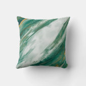 Smaragdjade-grünes Goldgemalte Marmorhochzeit Kissen (Rückseite)