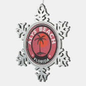 Smaragdküste 30 A Alys Strand-Floridas 30A Schneeflocken Zinn-Ornament (Rechts)