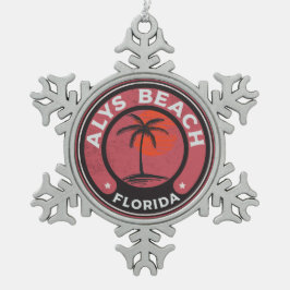 Smaragdküste 30 A Alys Strand-Floridas 30A Schneeflocken Zinn-Ornament