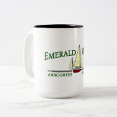 Smaragdmarinekaffee-Tasse Zweifarbige Tasse (Vorderseite Links)