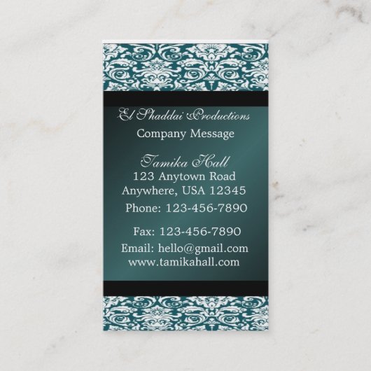 Smaragdministerium-Karte des schein-Geschäfts-| Visitenkarte (Vorderseite)