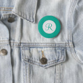 Smaragdmonogramm-dünnes Zickzack Muster Button (Beispiel)