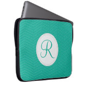 Smaragdmonogramm-Laptop-Hülse Laptopschutzhülle (Vorne Rechts)