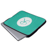 Smaragdmonogramm-Laptop-Hülse Laptopschutzhülle (Vorne Knopf)