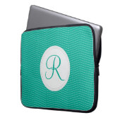 Smaragdmonogramm-Laptop-Hülse Laptopschutzhülle (Vorderseite Links)