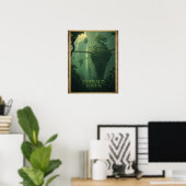 Smaragdparadies - Schwebende Fantasie-Waldlandscha Poster (Heimbüro)